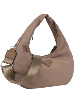 Nylon Triangle Plaque Shoulder Bag Hobo GLV-0174 STONE